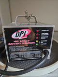 48V battery charger unit with DPI panel, status LEDs and power on/off buttons