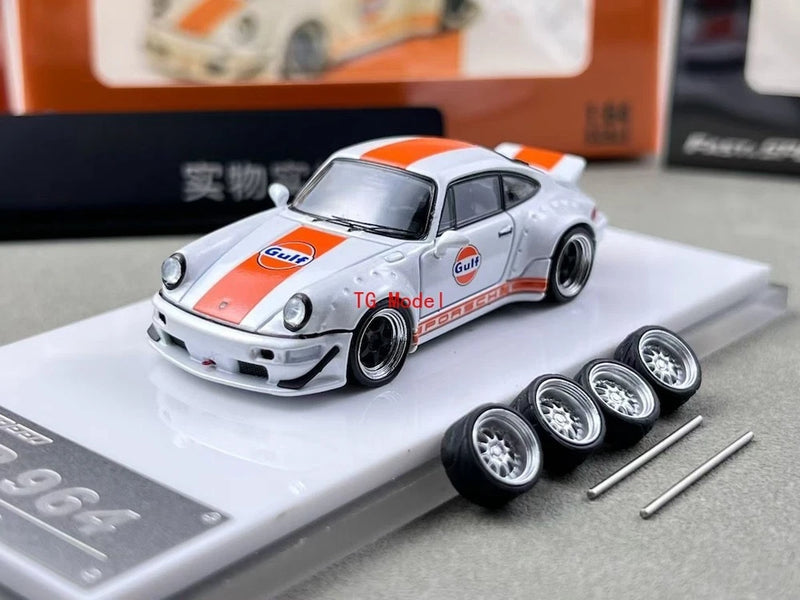 TG FS 1:64 White Gulf RWB 964 Classic Sports Model Diecast Metal Car New