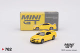 1:64 Nissan Skyline GT-R (R34) V-Spec -- Lightning Yellow -- Mini GT MGT00762