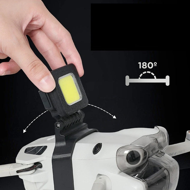 Drone night flight LED warning light with adjustable strap, rectangular module