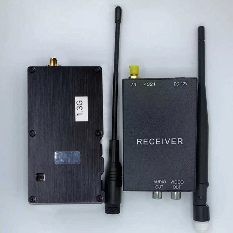 1.3G 10W FPV Wireless Audio Video AV Transmitter Receiver 4 TX & 4 RX Channels