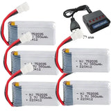3.7V 380mAh 752035 LiPo Battery + charger for Hubsan X4 H107 Series JD385 JD388