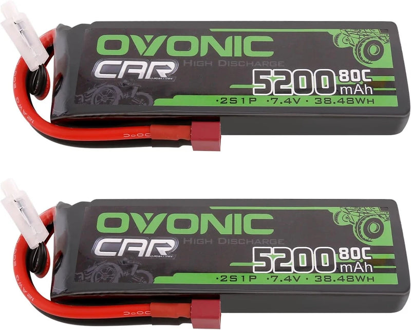 7.4V 2S Lipo Battery 5200mAh 80C Soft Case Battery Dean T Plug with Housing
