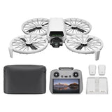 Foldable drone kit with 4K camera, remote controller screen, extra batteries and case