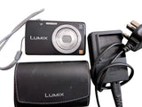 Panasonic Digital Camera Lumix DMC-FS40 14.1MP Black With Case & Charger Tested