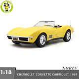 1/18 Chevrolet Corvette Cabriolet 1969 Norev 189039 Yellow Diecast Model Car