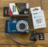 Panasonic Lumix DMC-ZS7 12.1MP 12X Zoom Blue,Charger, 2xBatteries, 16gb WORKING
