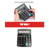12-Digit Desktop Calculator Large LCD Solar Battery Dual Power Model 837 Battery