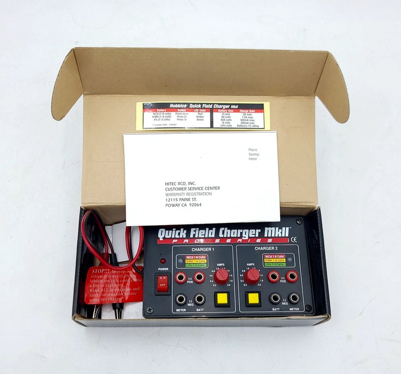 Hobbico Quick Field Charger MkII Pro Series Dual Port NiCd NiMH LiPo RC Charger Battery