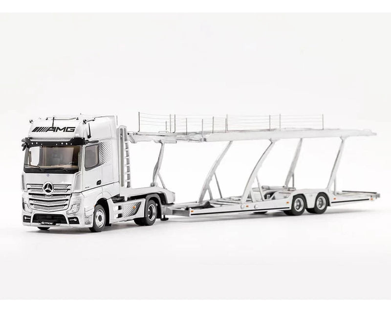MERCEDES-BENZ ACTROS AMG TRANSPORTER SILVER 1/64 DIECAST MODEL BY GCD KS-069-401