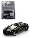 Mini GT 1:64 Bugatti W16 Mistral Black Diecast Model Car MGT01058-3H