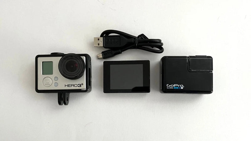 GoPro HERO3+ action camera bundle with touchscreen and super charger battery