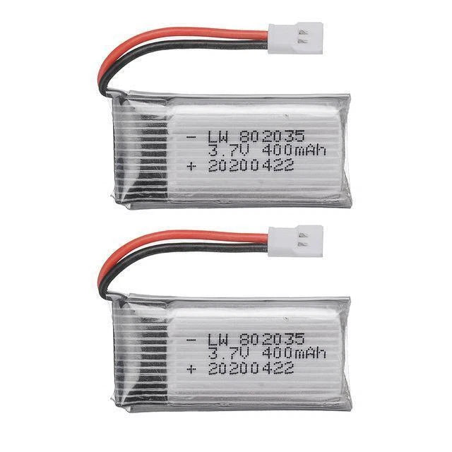 2PCS 400mAh 3.7V Li-po Battery 802035 XH2.54 plug For Hubsan X4 H107 H107d drone
