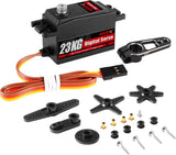 Low profile digital servo kit: black servo, metal arm, wiring harness, mounting hardware