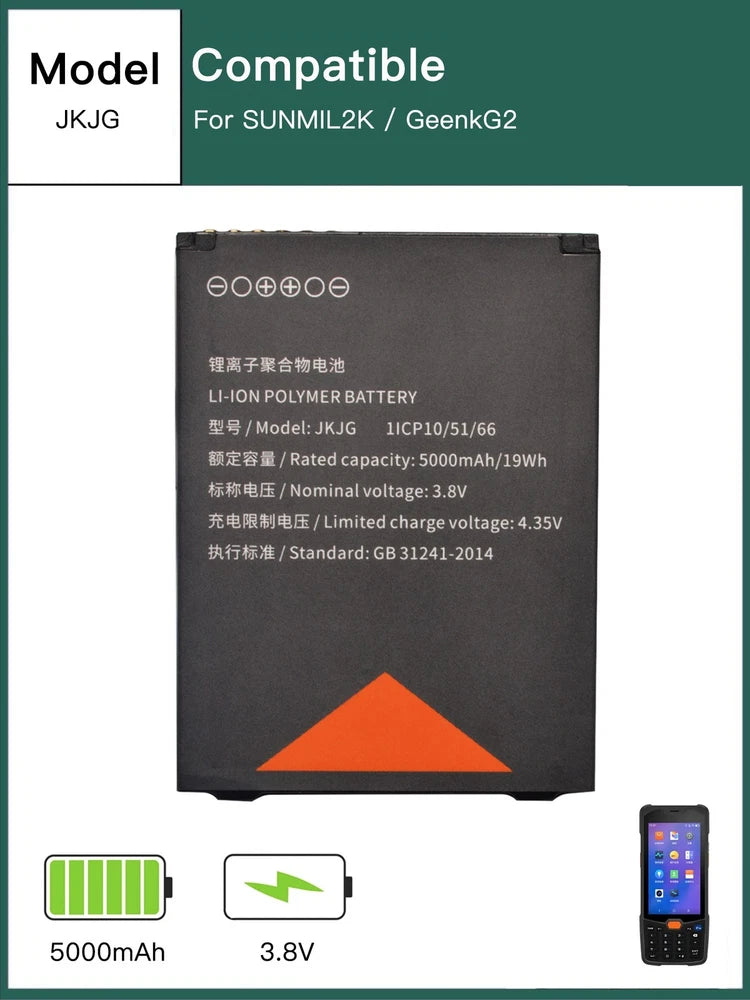 JKJG Battery For SUNMIL2K / GeenkG2 Cash Register 5000mAh 3.8V