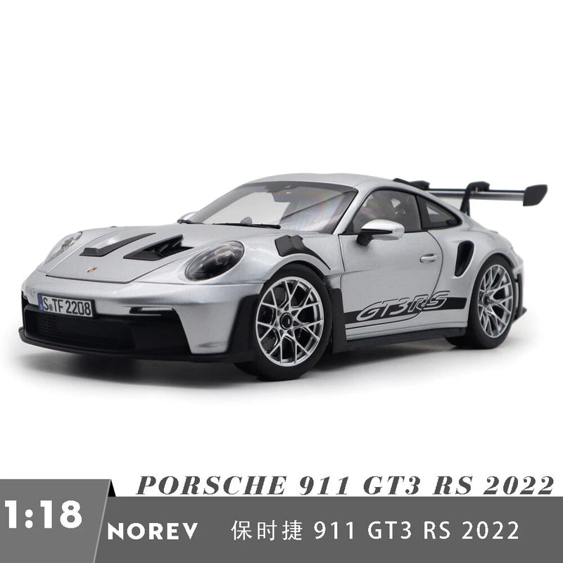 1/18 Porsche 911 992 GT3 RS 2022 Norev 187357 GT Silver Diecast Model Toy Car