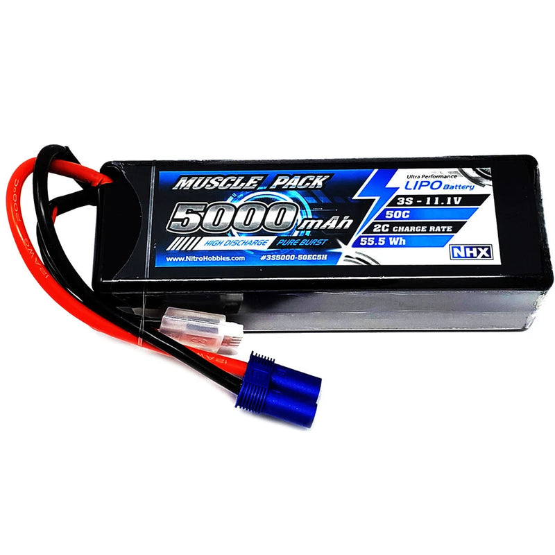 NHX Muscle Pack 3S 11.1V 5000mAh 50C Hard Case Lipo Battery w/ EC5 Connector Battery