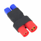 EC3 to HXT 6mm male plug adapter, dual connector with red housing and gold contacts