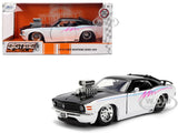 1970 FORD MUSTANG BOSS 429 BLACK & WHITE 1/24 DIECAST MODEL CAR BY JADA 36590