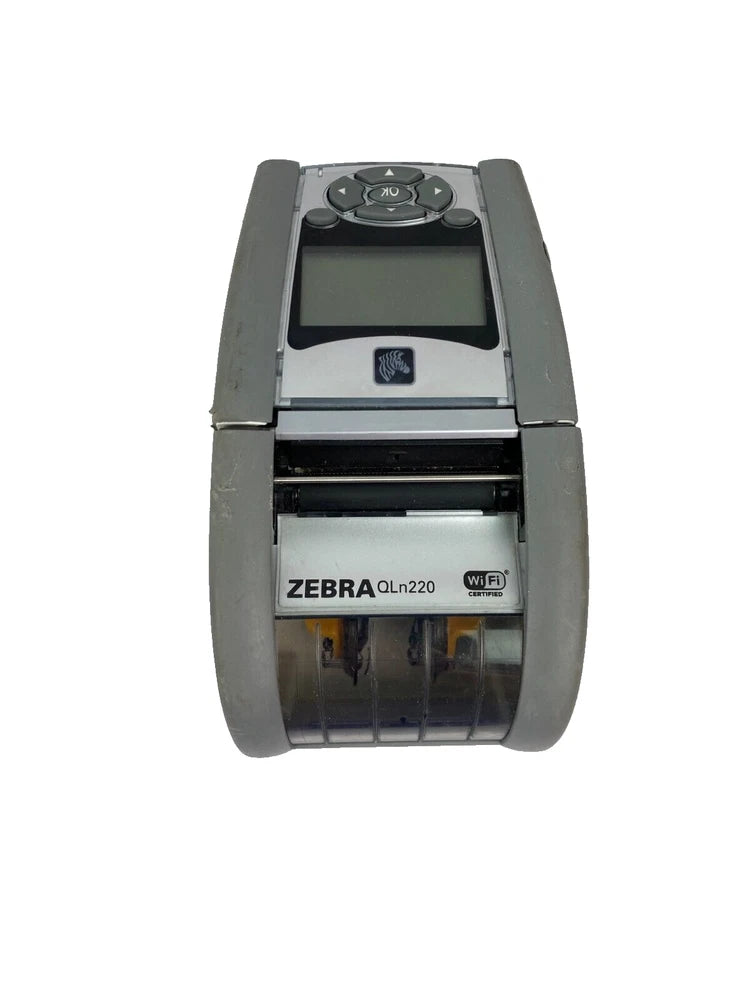 Zebra QLn220 portable label printer with screen and front paper feed opening