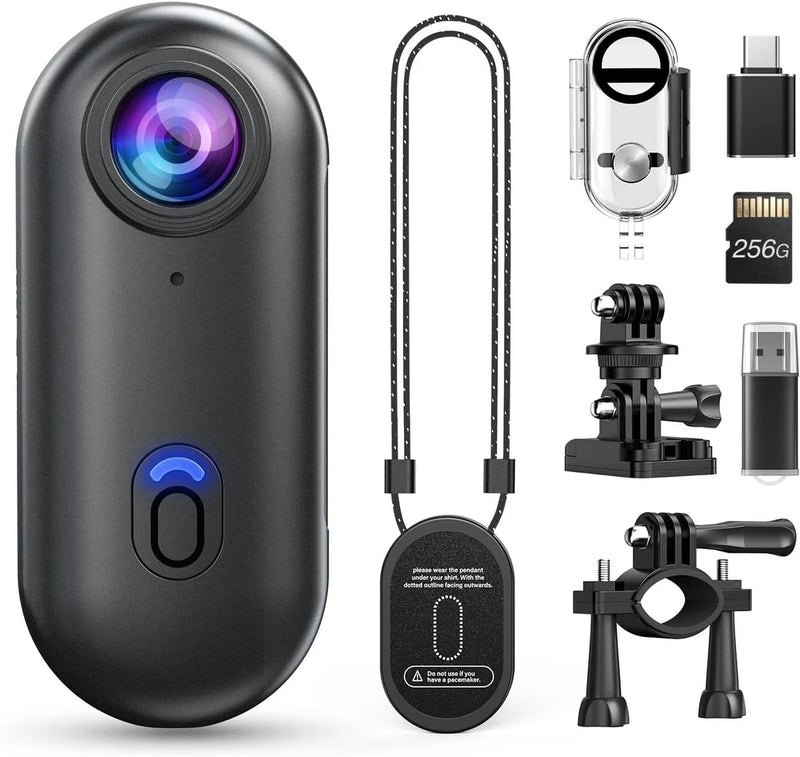Z10 4K Action Camera, 256GB Wearable Sports Camera with Waterproof Case, Magneti