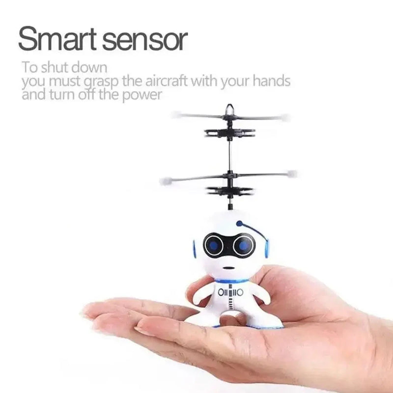 Mini gesture-sensing UFO drone toy with remote controller, black and white