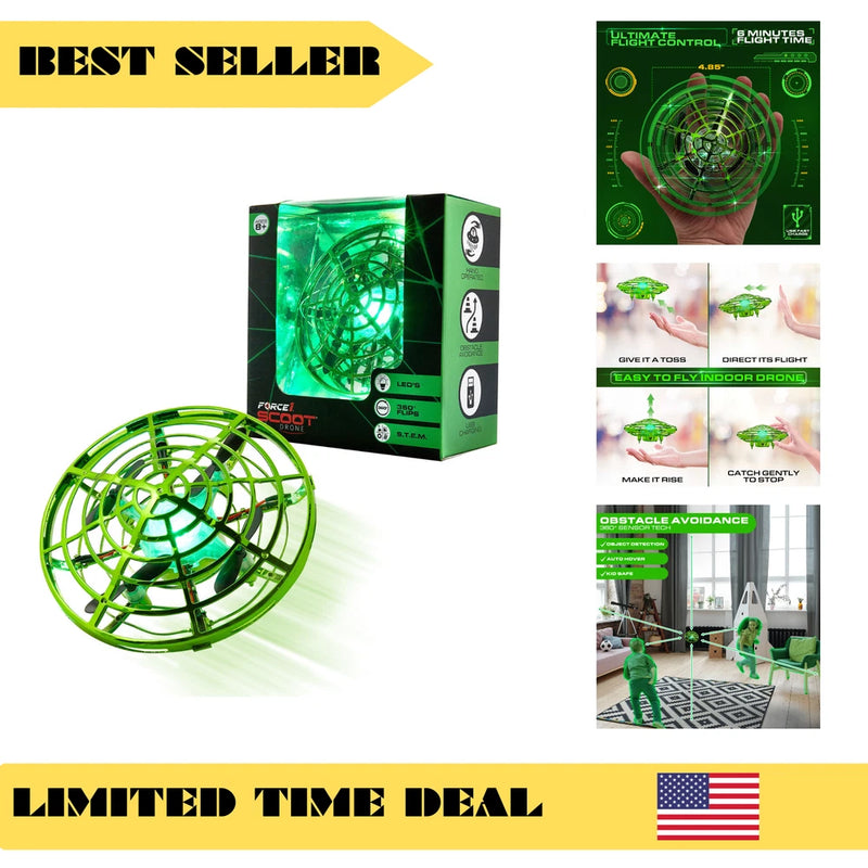 Force1 Scoot Skeet Drone Electronic Shooting Game for Kids (Drone Only)- Green