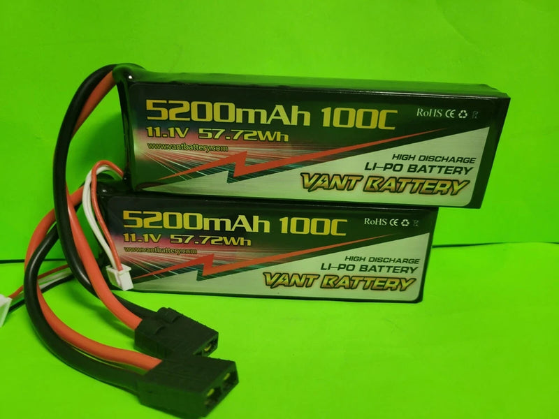 2 VANT 5200MAH 3S 11.1 100C LIPO BATTERY FITS TRAXXAS STAMPEDE SLASH power hobby