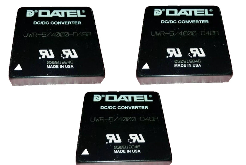 LOT OF 3 DATEL UWR-5/4000-D48A DC DC Converter 1 Output 5V 4A 18V - 75V Input