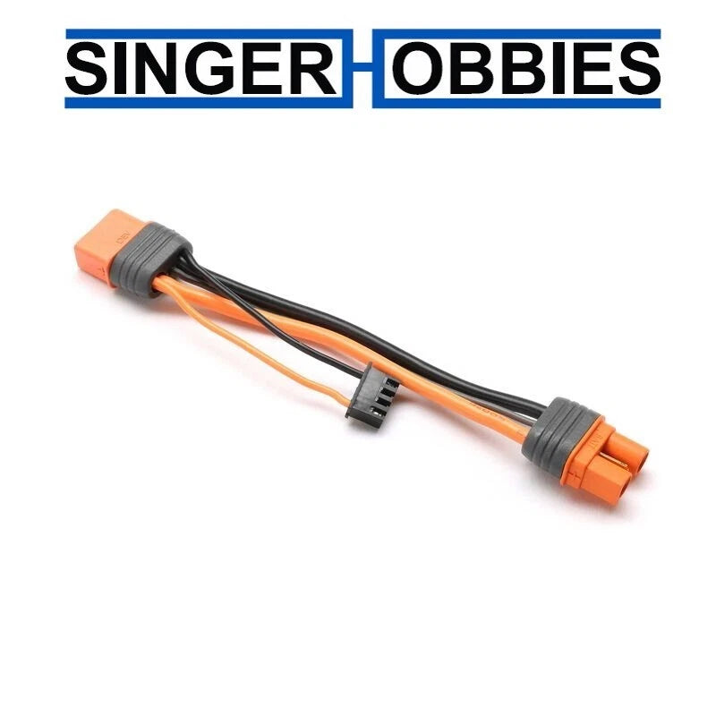 Orange and black battery adapter cable with two 3S connectors and JST plug