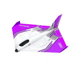 Purple and white fixed-wing RC model airplane with cockpit and nose detail