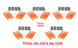 GemFan 5030 5x3 ORANGE MultiRotor propeller CW, CCW (20x Nor, 20x Rev) (40PCS)