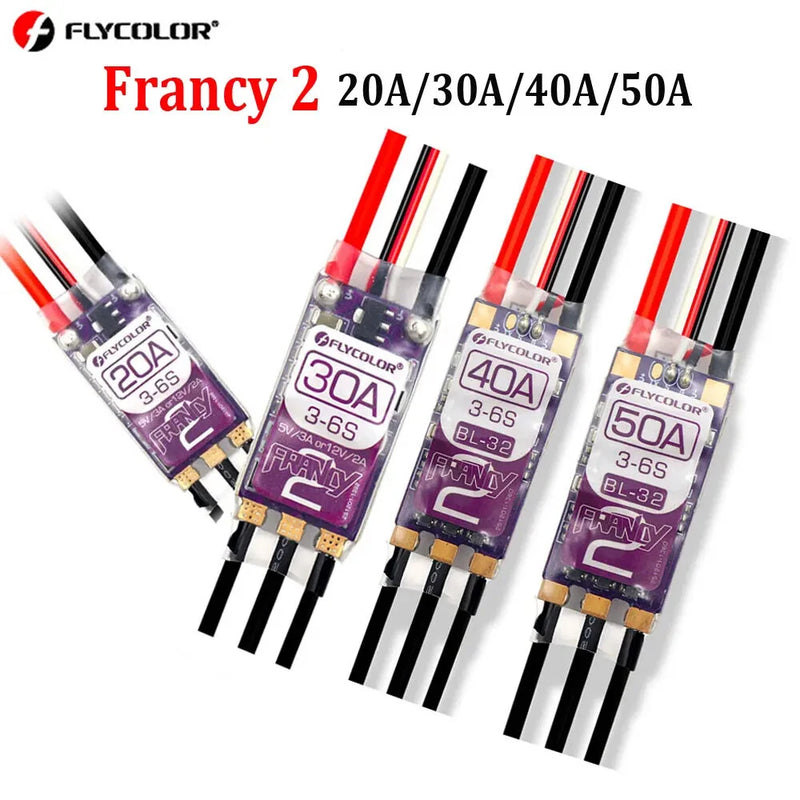 FLYCOLOR Francy 2 20A-50A Brushless ESC BLHELI-32 Dshot FPV Racing Drone Part