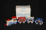 Vintage battery-operated circus train toy with colorful cars and original 5620 box