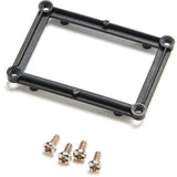 Drone receiver mount frame with mounting screws, black metal
