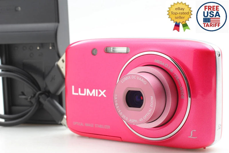 PrettyPink [Near MINT] Panasonic DMC-S2 LUMIX Digital 4x 14.1MP Camera FromJAPAN