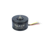 Tarot brushless drone motor with central shaft and wire leads, black cylindrical design