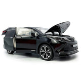 1:24 Sienna Model Car Diecast Toy Vehicle Doors Open Light Sound Kids Toys Black