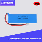 1¡Á 7.4V 500mah Lipo Battery 2s 20C for WLtoys 20402-0658 20404 20409 1:20 Rc Car