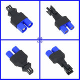 EC3 to SM 2P battery adapter, no-wire inline connector, blue and black