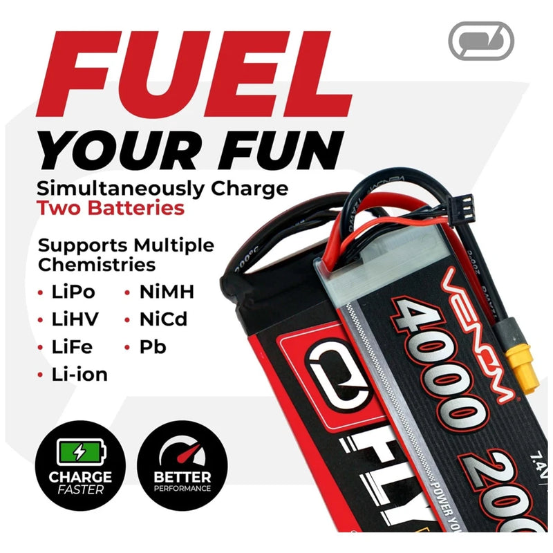 Venom RC Battery Charger - Dual 80W Charging Circuits Battery