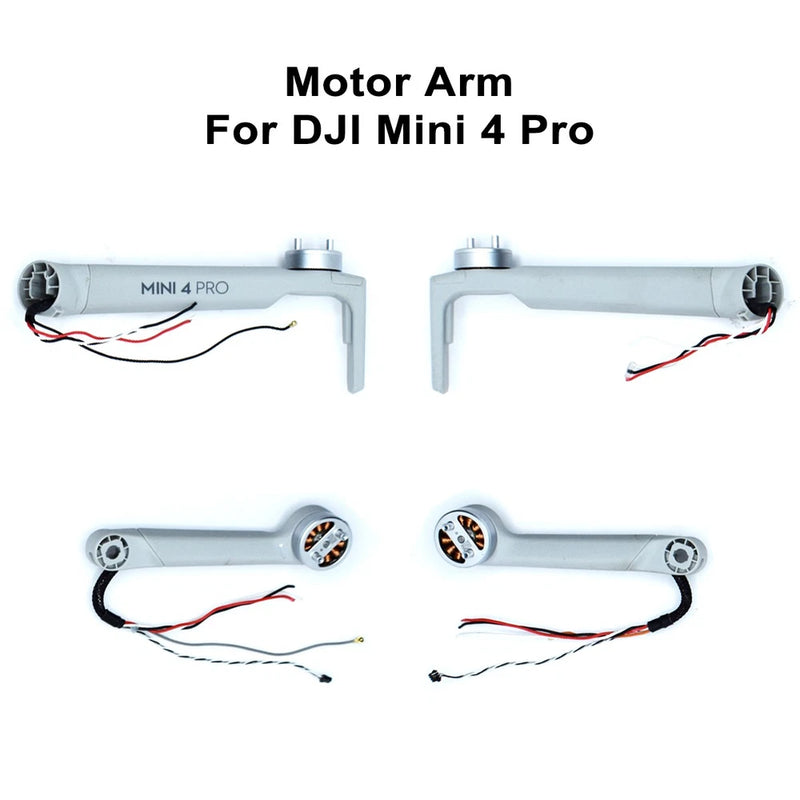 DJI Mini 4 Pro motor arm replacement, white with red/black wires