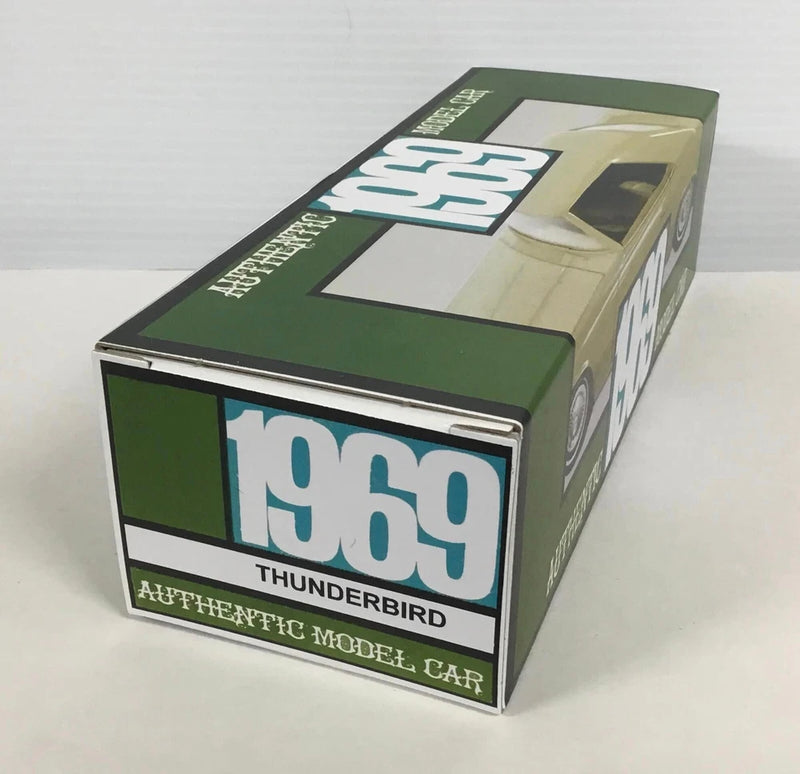 1969 Thunderbird promo model car box, green top and clear window with 1969 graphics