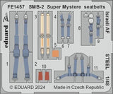 Model aircraft seatbelt set diagram with blue harness straps and buckles on fret