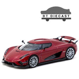 TARMAC WORKS KOENIGSEGG REGERA 1/64 DIECAST MODEL CAR RED METALLIC T64G-TL017-RE