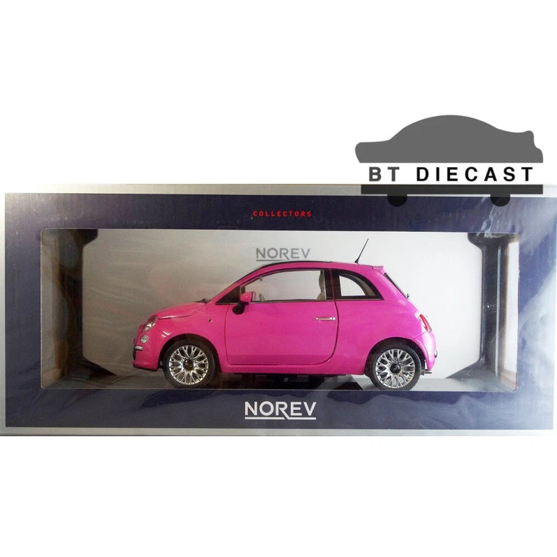 NOREV 2010 FIAT 500C 1/18 DIECAST MODEL CAR PINK 187752