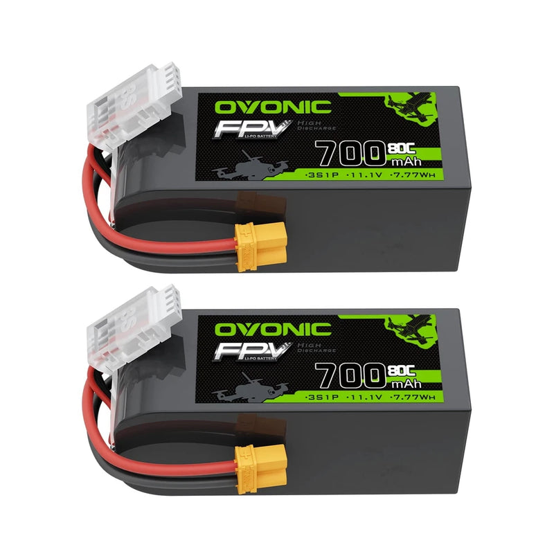 OVONIC 11.1V 80C 700mAh 3S Lipo Battery with XT30 Plug 1 Package Including 2 ... Battery