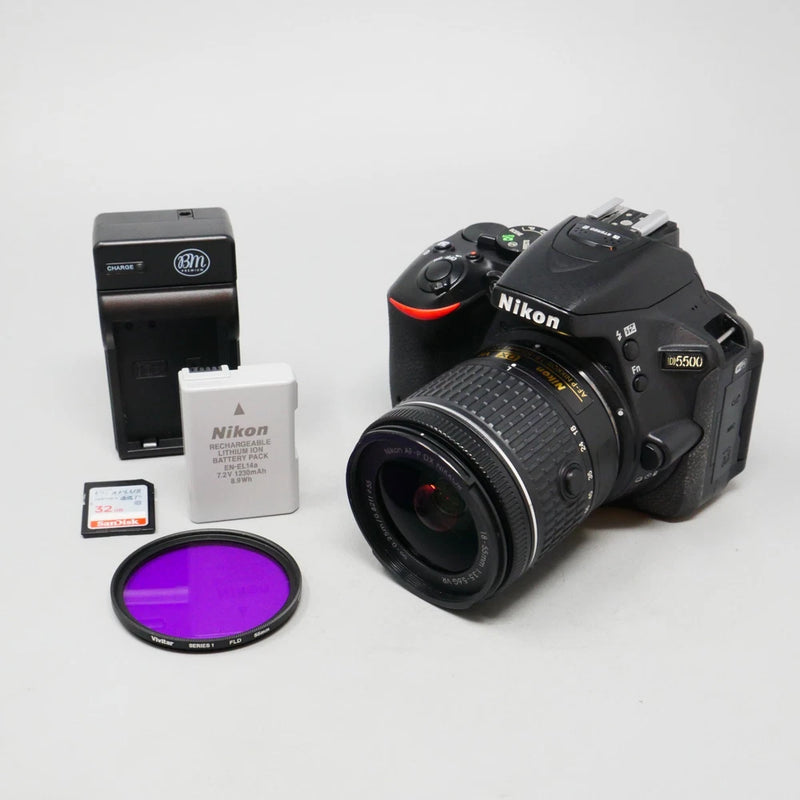 Nikon D D5500 24.2MP Digital SLR Camera - Black (Kit w/ VR II 18-55mm Lens)