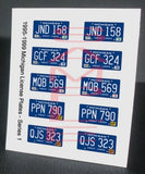 1995 - 1999 MICHIGAN miniature LICENSE PLATES for 1/25 scale MODEL CARS¡ªREAD