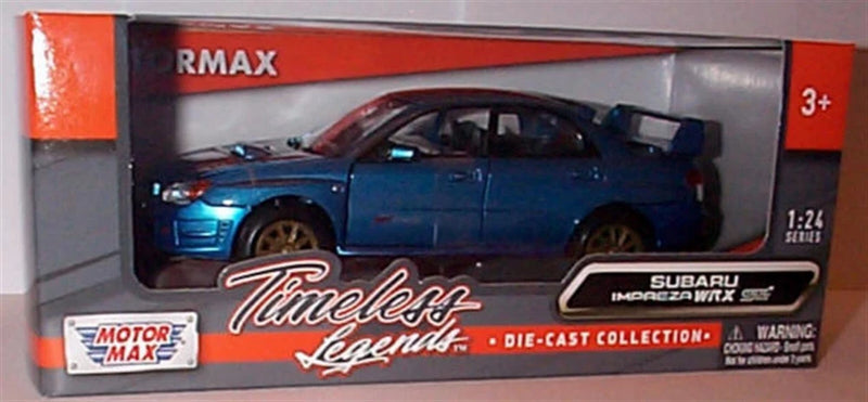 Subaru Impreza WRX STI in Aqua Blue 1-24 scale model Motor Max New boxed